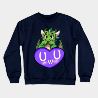 Blushing UwU Scalie Anthro Dragon Heart Crewneck Sweatshirt